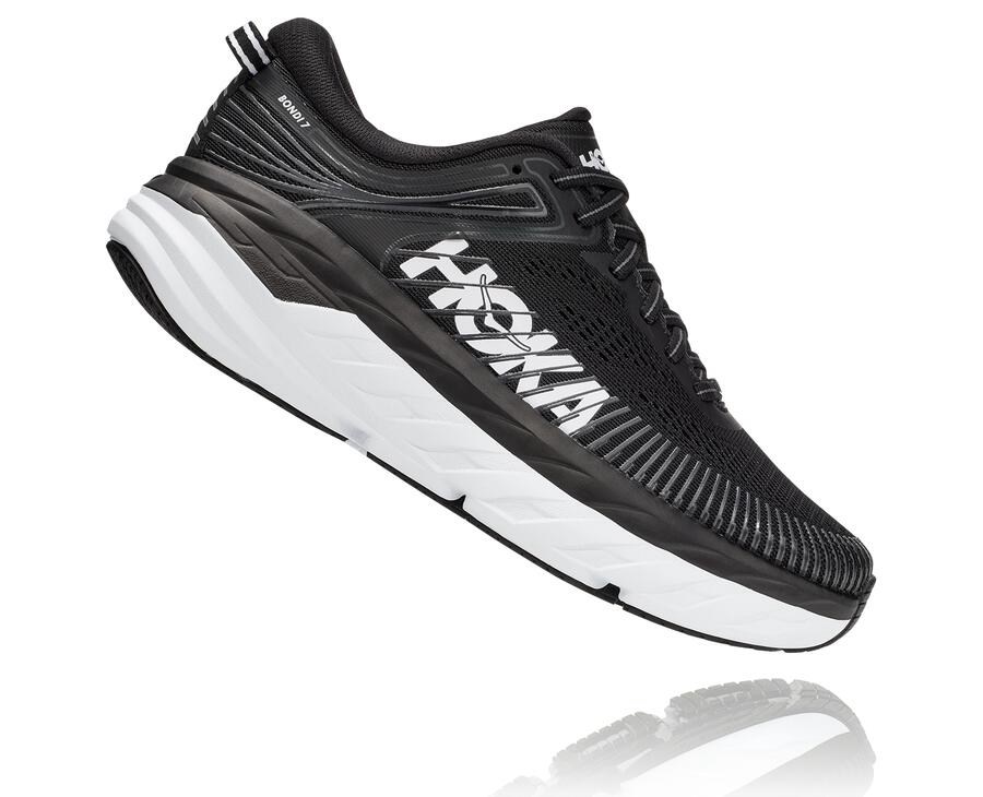 Hoka One One Koşu Ayakkabısı Kadın Siyah/Beyaz - Bondi 7 - SX1358764